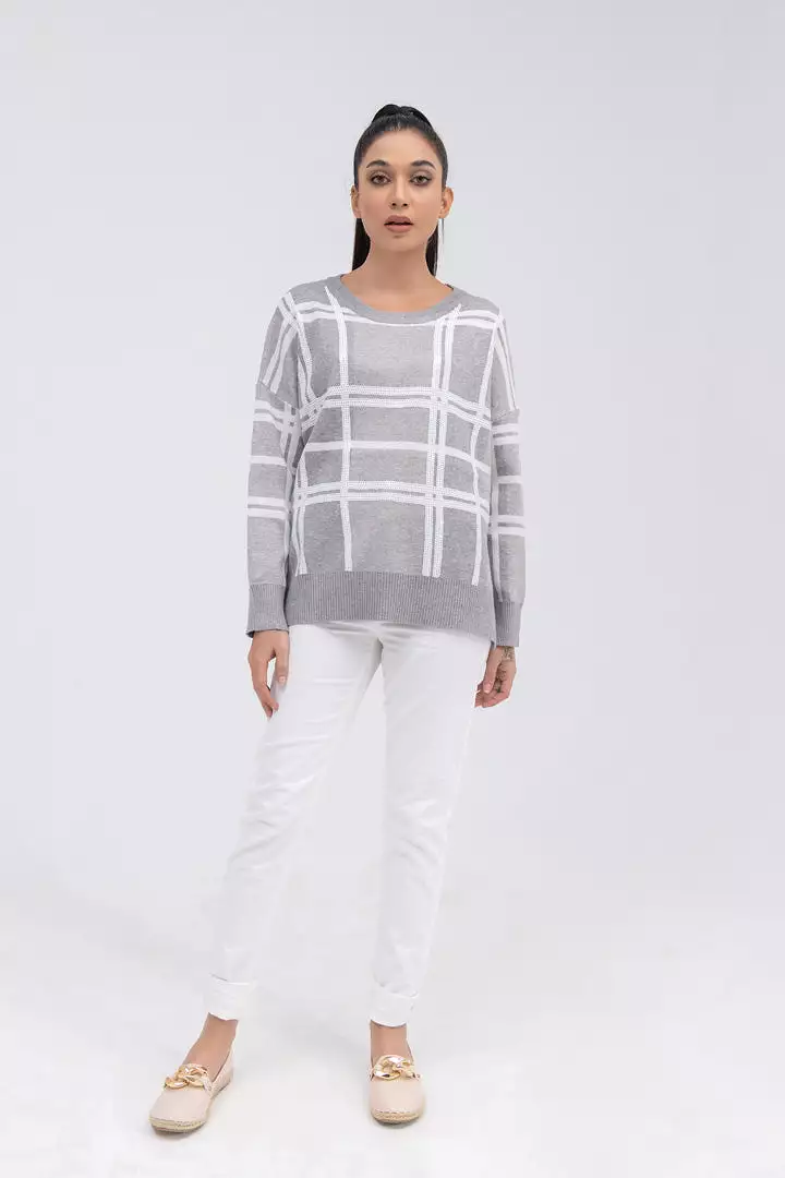 CHECK PATTERN SWEATER