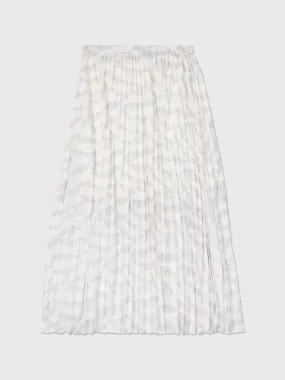 Chiffon Pleated Skirt (Womens) - Optic White