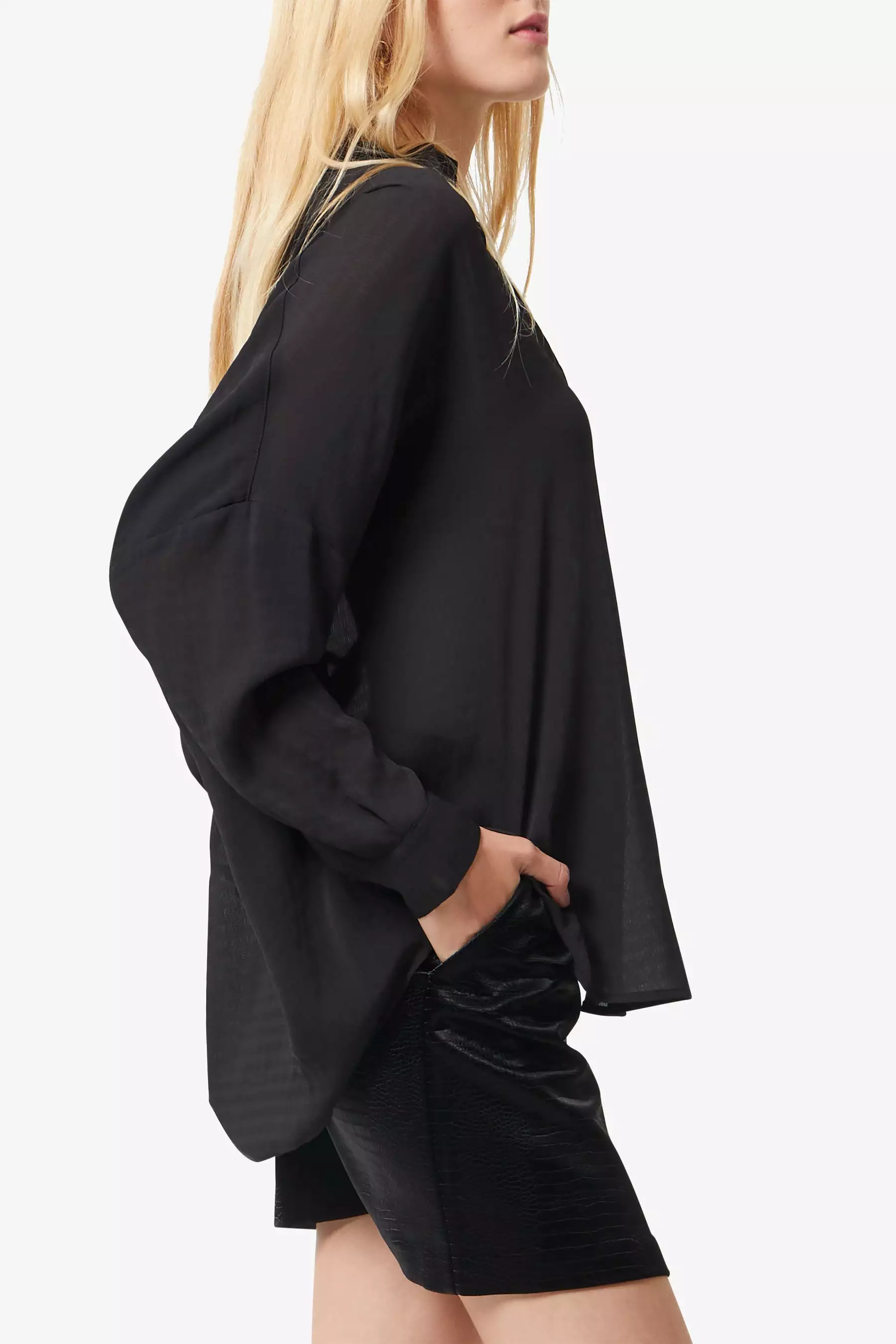 Clar Rhodes Textured Drape Shirt