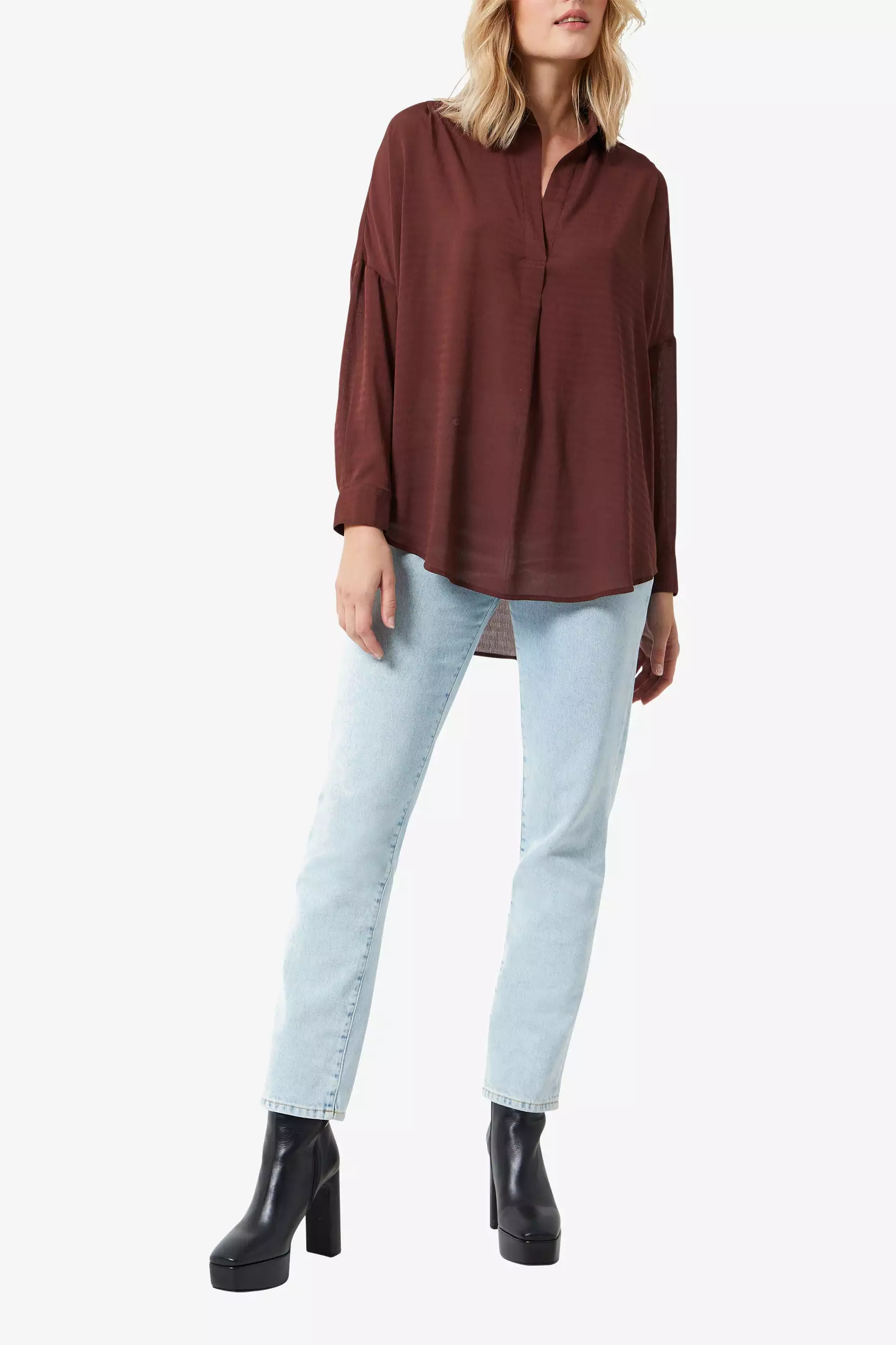 Clar Rhodes Textured Drape Shirt