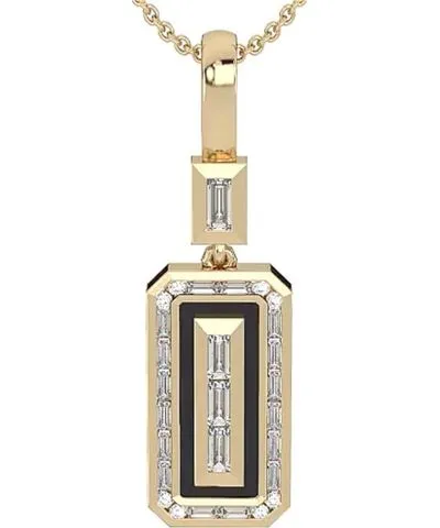 Clartè Women's Gold / Black Black Tie Emerald Cut Pendant