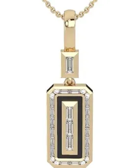 Clartè Women's Gold / Black Black Tie Emerald Cut Pendant