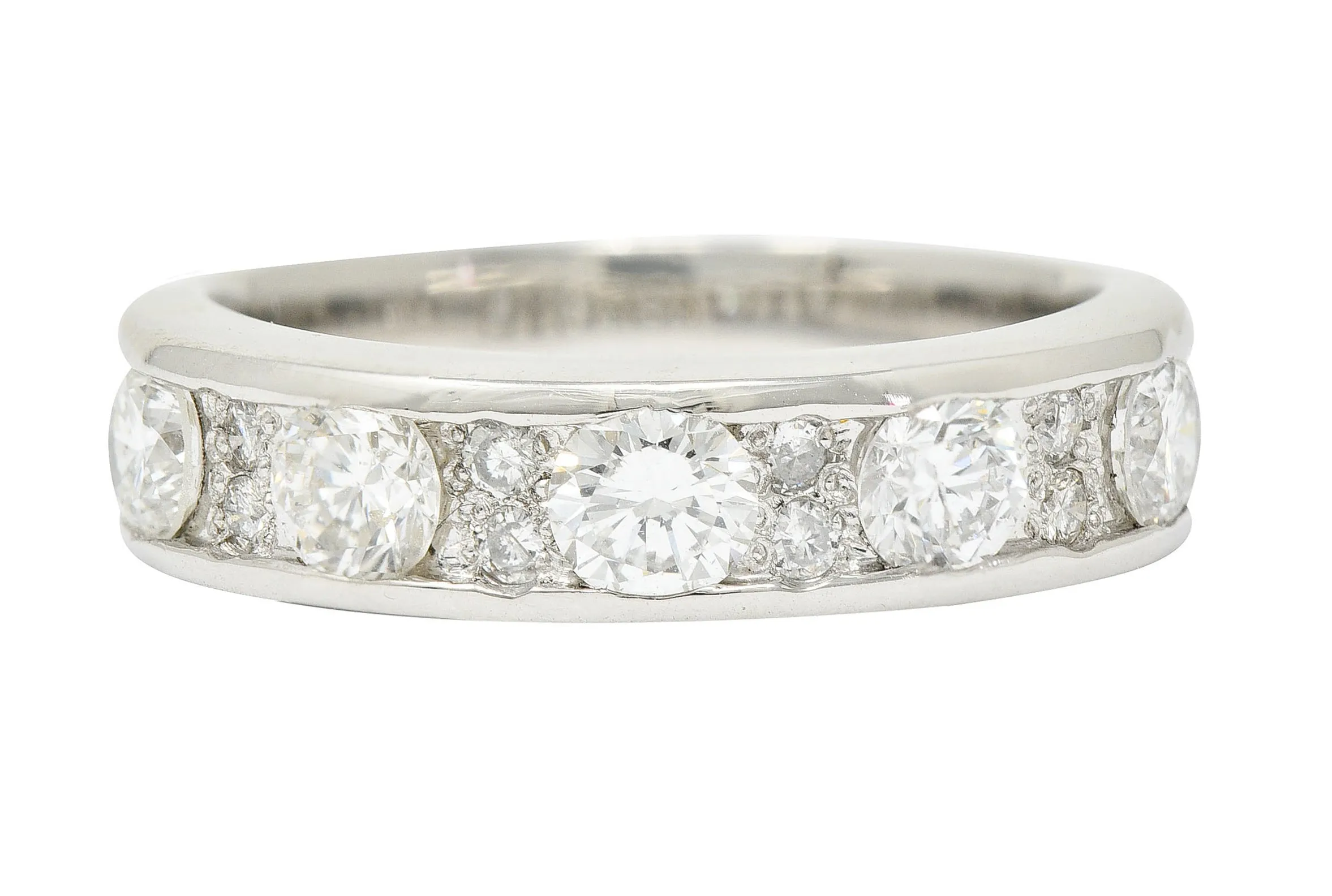 Contemporary 1.11 CTW Diamond Platinum Stacking Band Ring