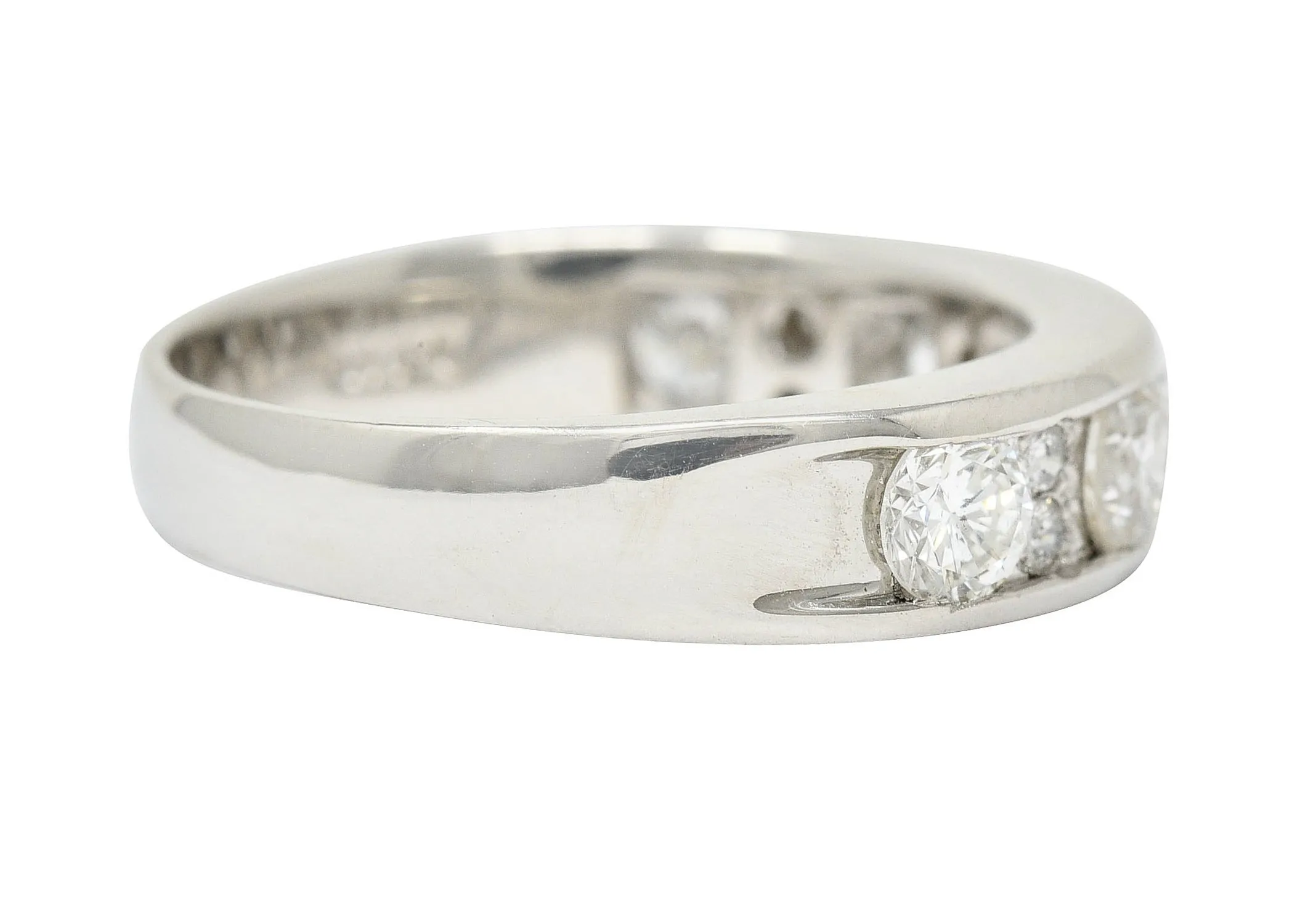 Contemporary 1.11 CTW Diamond Platinum Stacking Band Ring