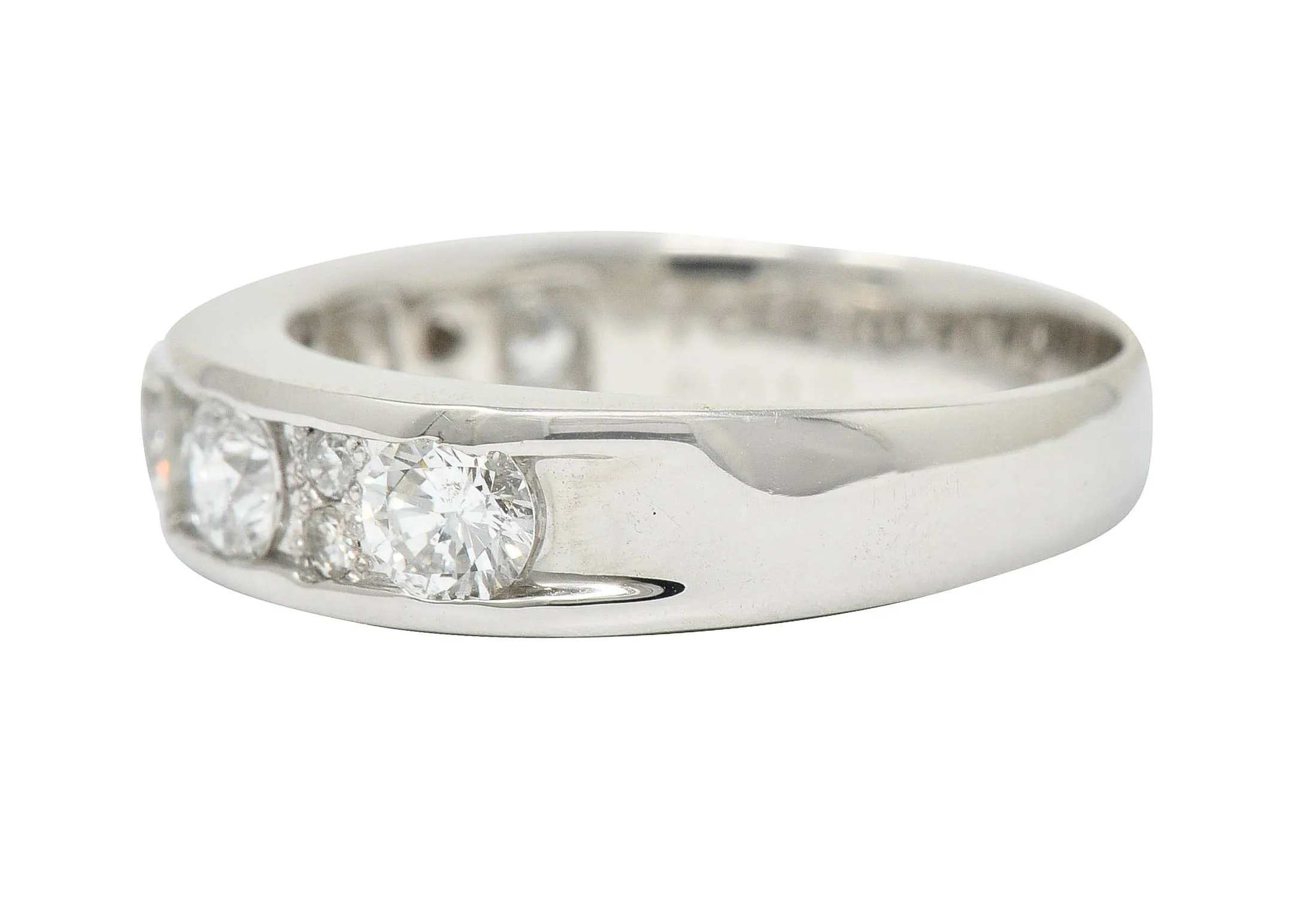 Contemporary 1.11 CTW Diamond Platinum Stacking Band Ring