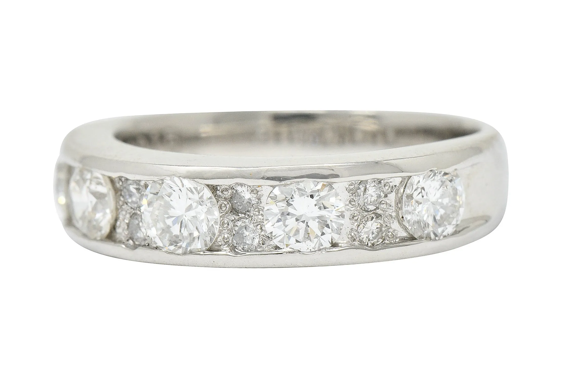 Contemporary 1.11 CTW Diamond Platinum Stacking Band Ring