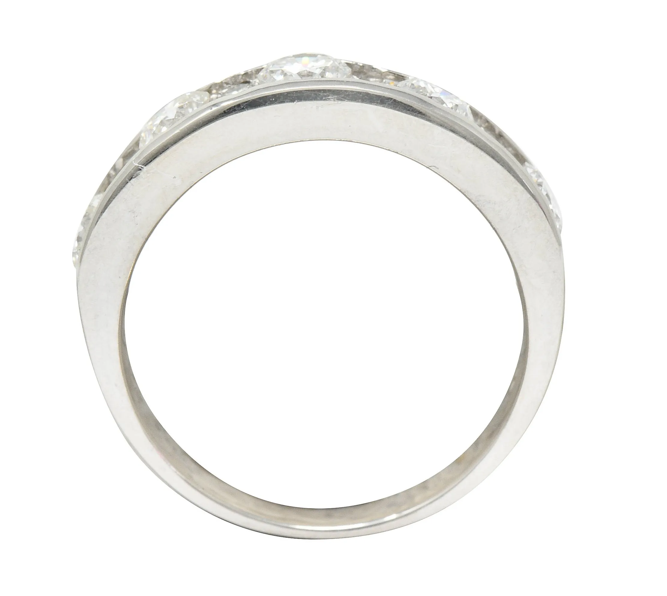 Contemporary 1.11 CTW Diamond Platinum Stacking Band Ring