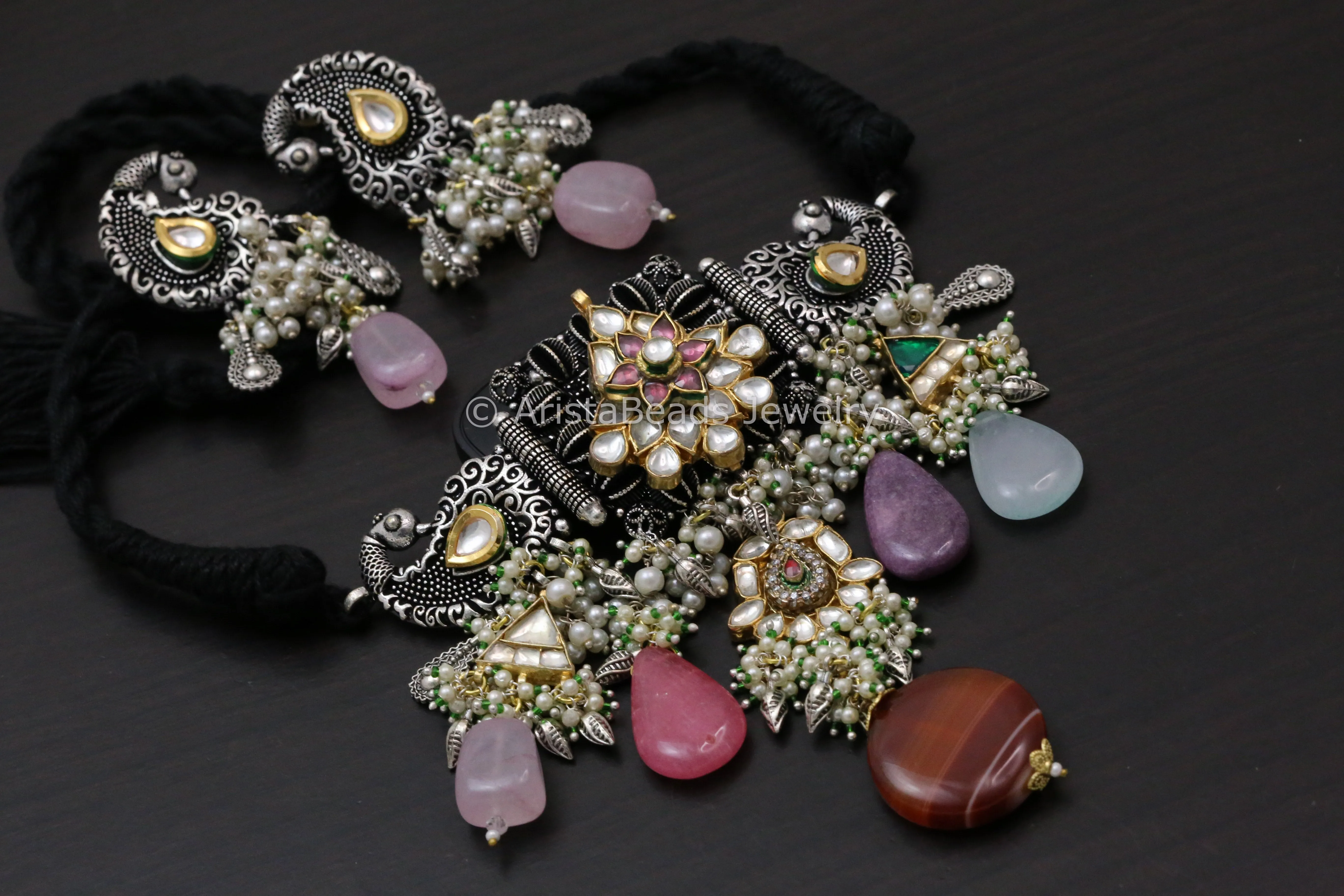 Contemporary Dual Tone Kundan Choker Set