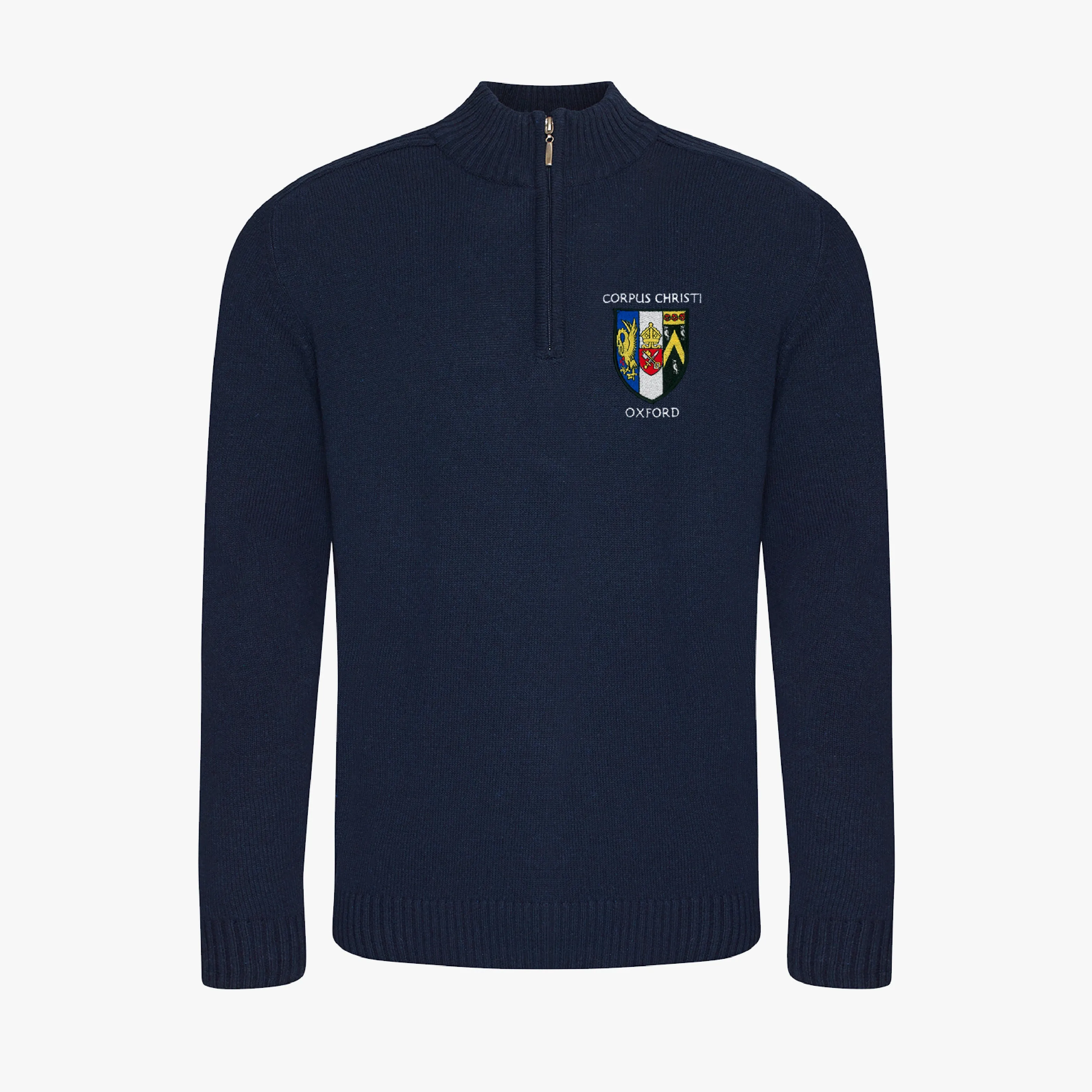 Corpus Christi College Regenerated Cotton 1/4 Zip Sweater