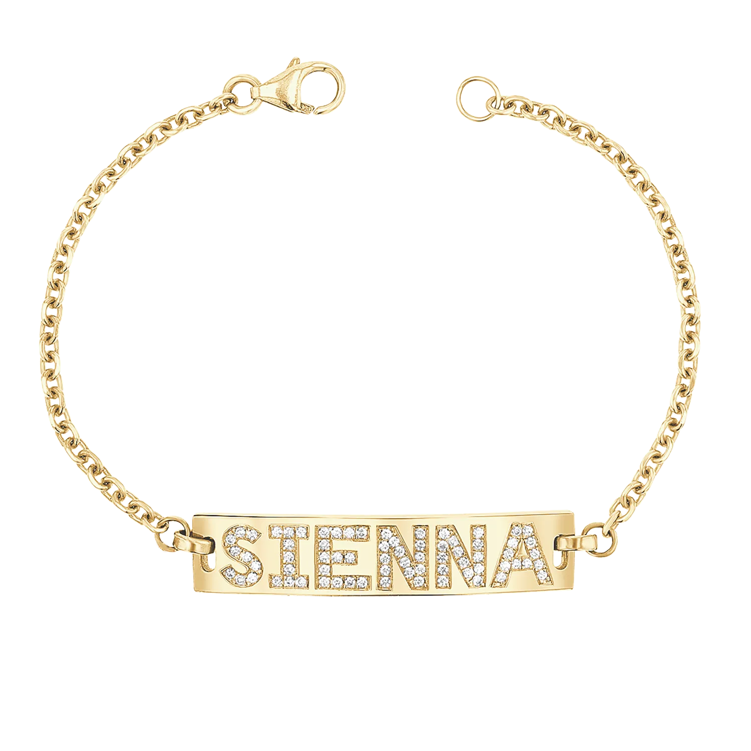 Custom Diamond Name ID  Bracelet