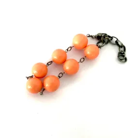 Dark Peach Lucite Bubble Stations Bracelet