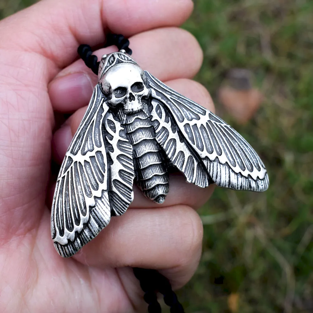 Dead Head Skull Moth Necklace and Brooch