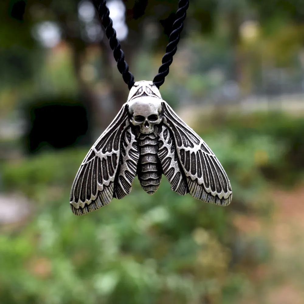 Dead Head Skull Moth Necklace and Brooch