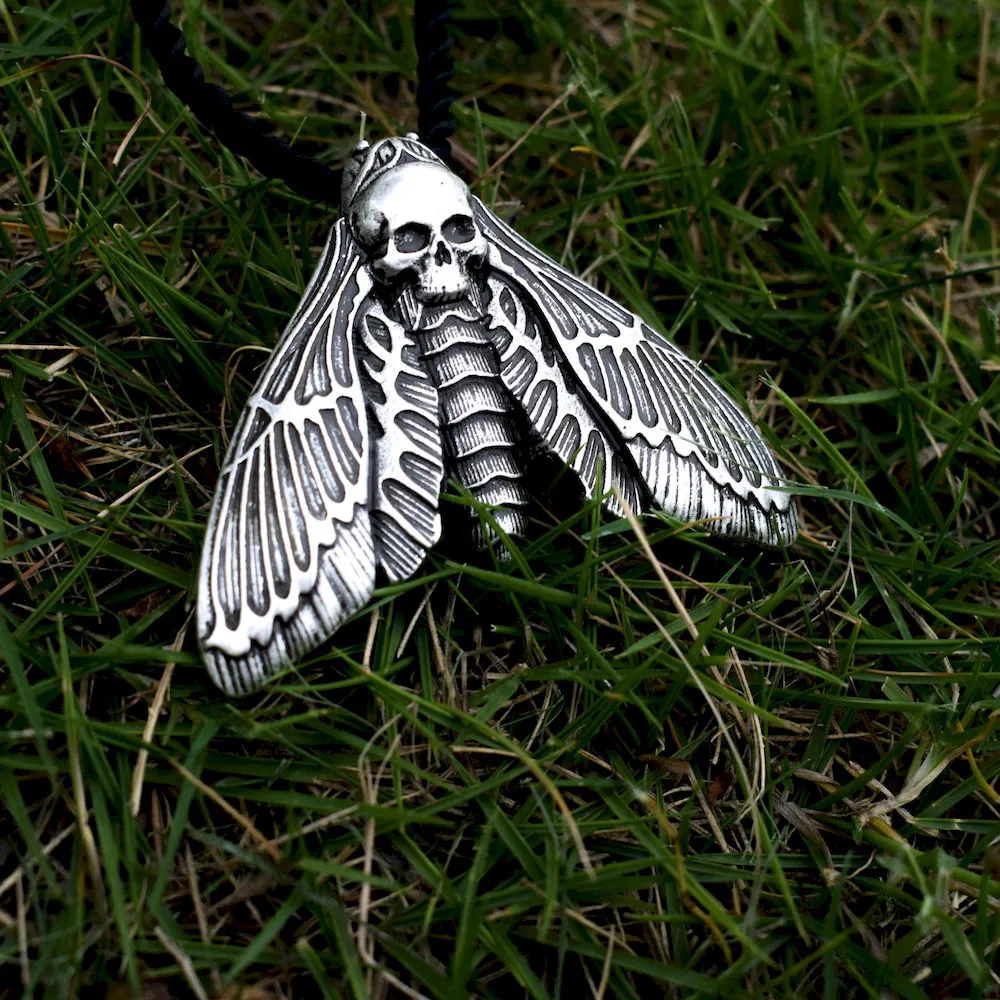 Dead Head Skull Moth Necklace and Brooch