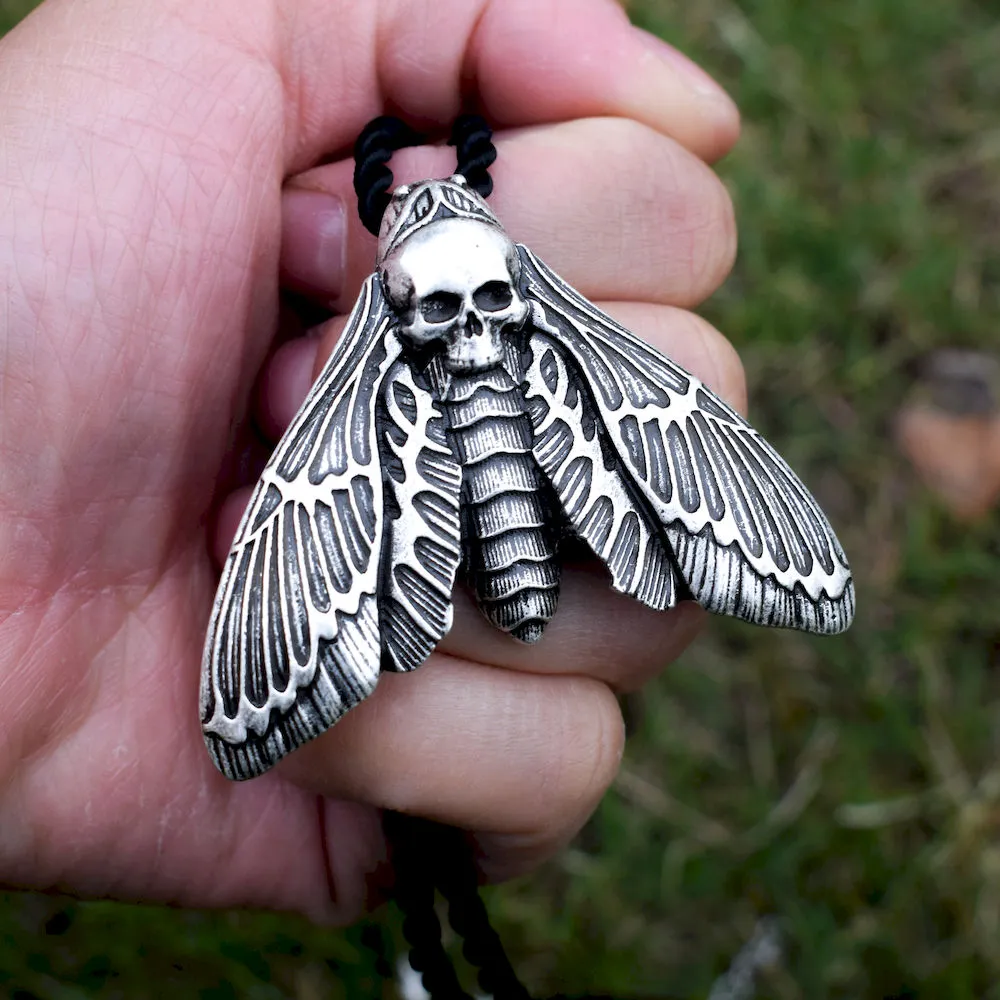 Dead Head Skull Moth Necklace and Brooch