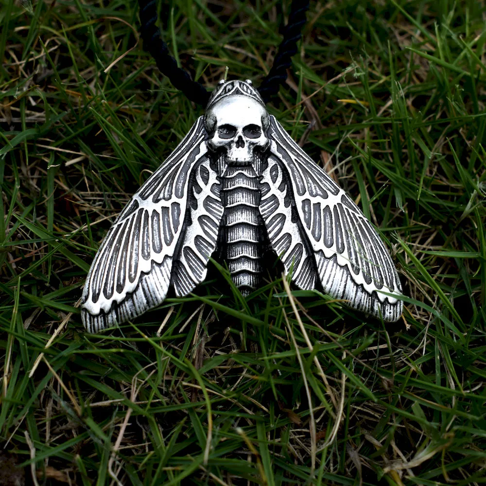 Dead Head Skull Moth Necklace and Brooch