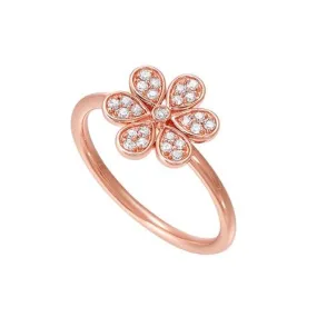 Diamond Blooming Daisy Flower Ring in Gold (1/7ctw)