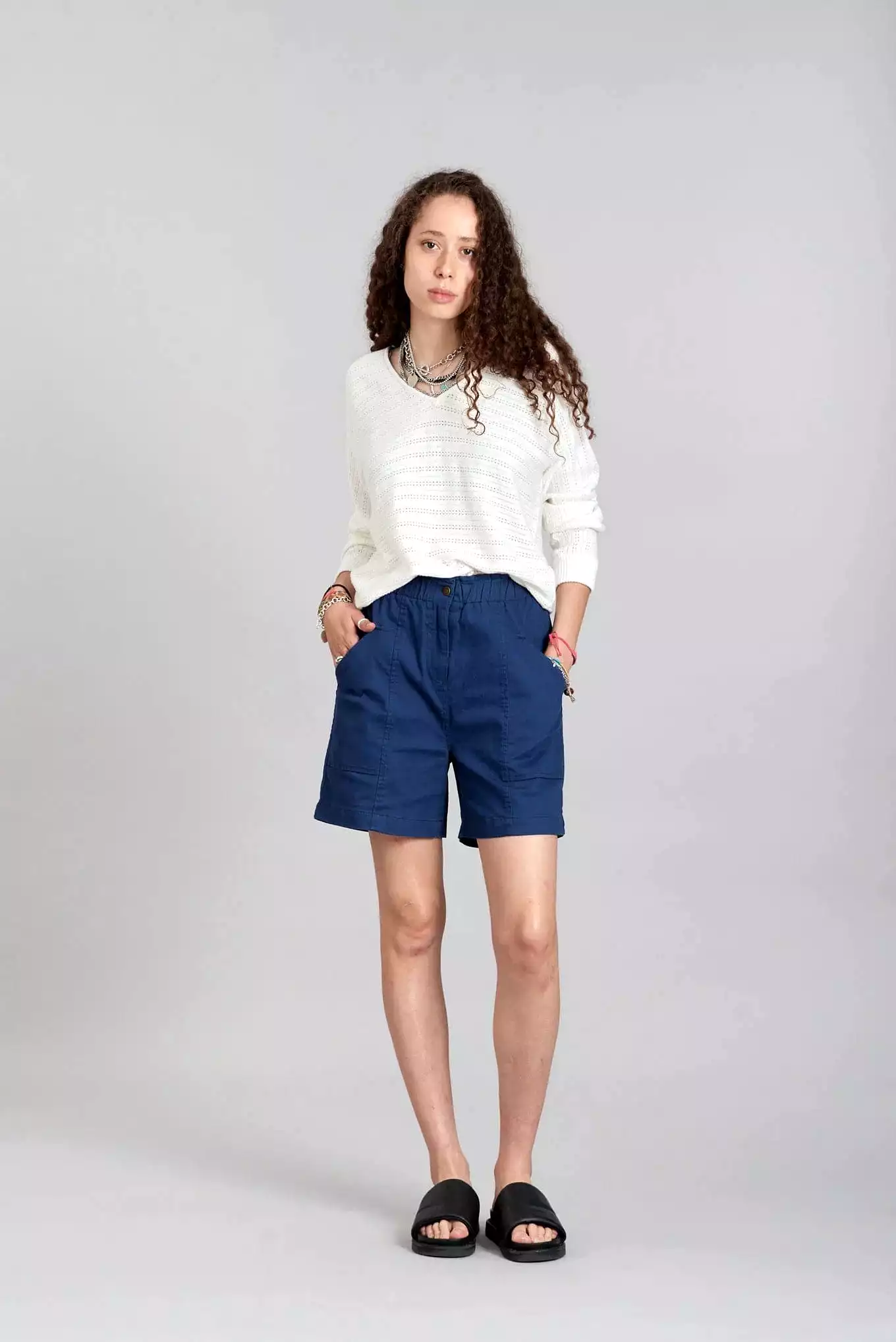 Dune Women's Organic Cotton Shorts | Navy