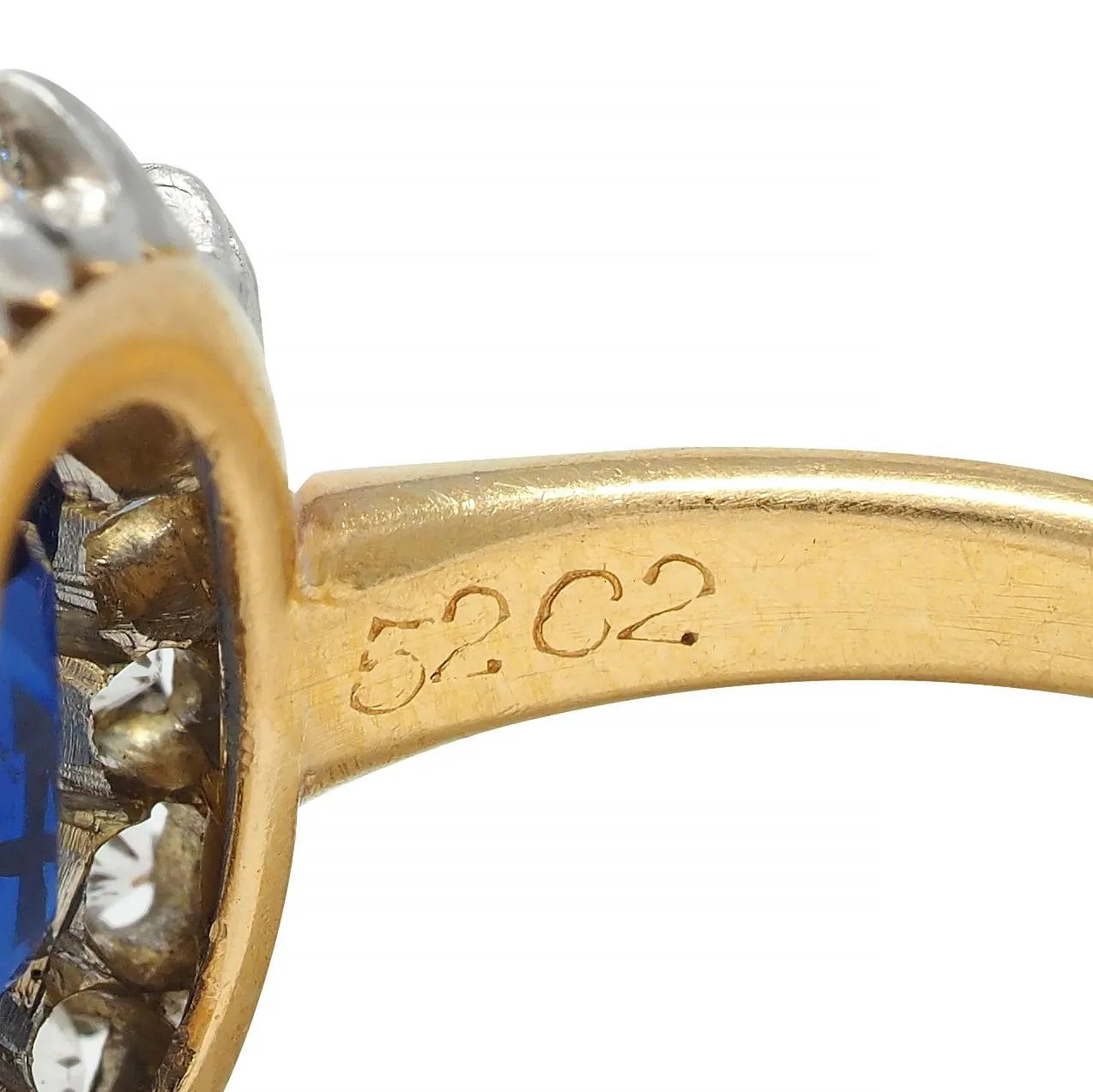 Edwardian 3.07 CTW No Heat Sapphire Diamond Platinum 18 Karat Gold Antique Halo Ring GIA