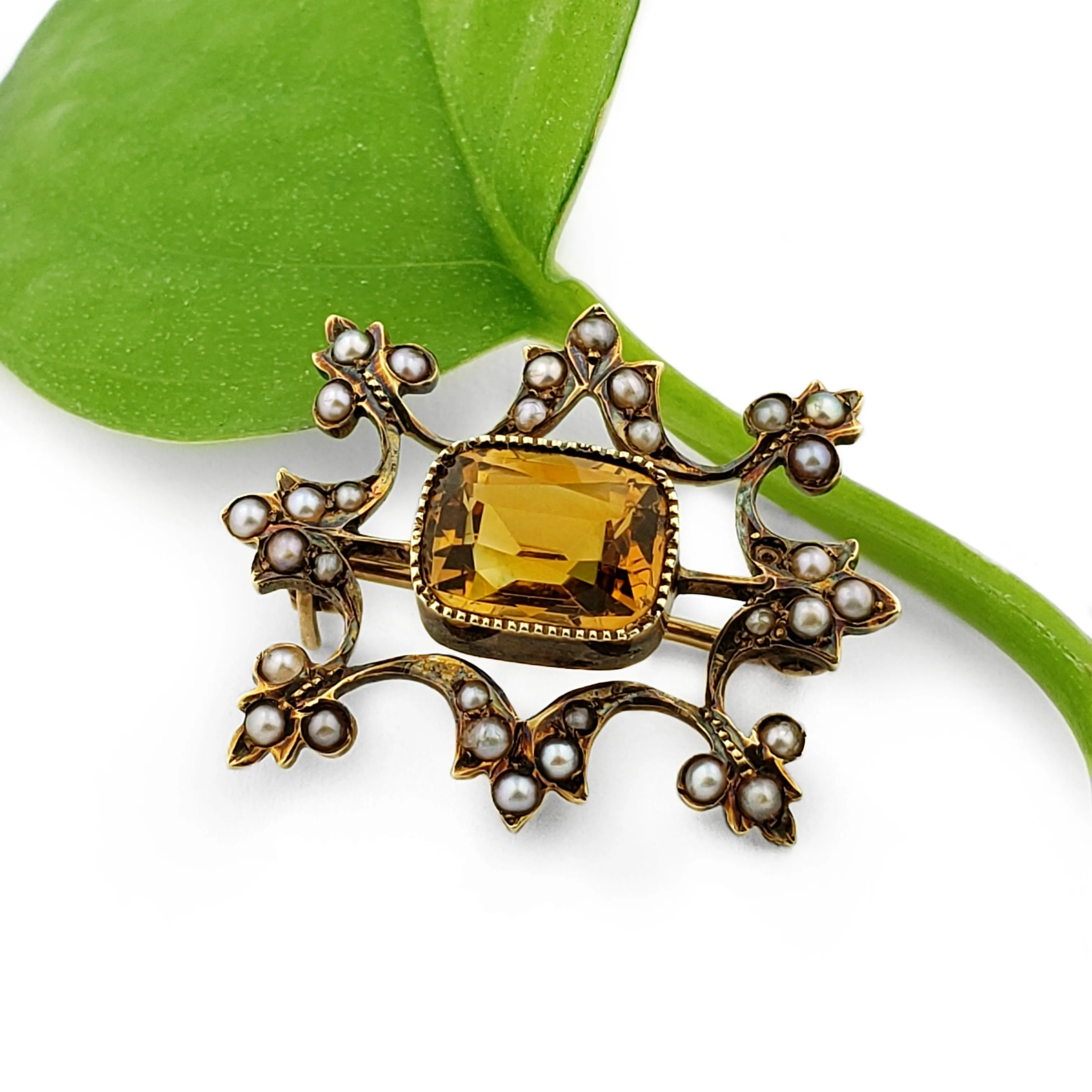 Edwardian Citrine Brooch