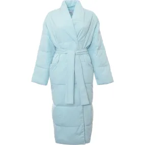 Envii Women's Baby Blue Padded Maxi Coat With Belt