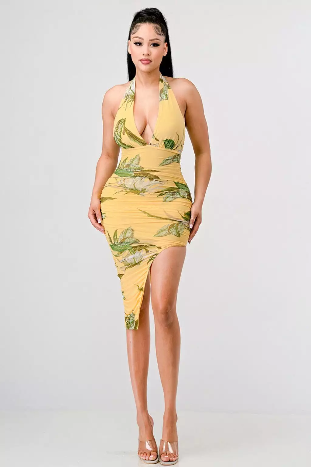 Evangeline Tropical Floral Midi Dress