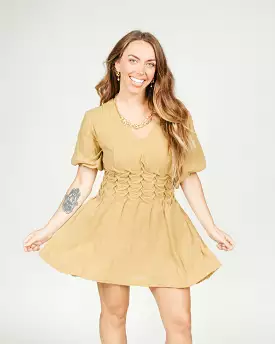 Evelyn Smocked Waist Mini Dress