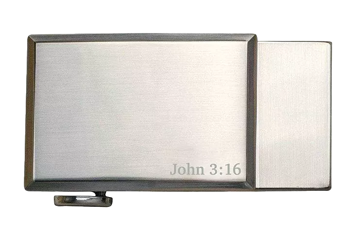 Faith 3:16 Nickel Dress Buckle, Fits 1 3/8 Straps