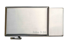 Faith 3:16 Nickel Dress Buckle, Fits 1 3/8 Straps