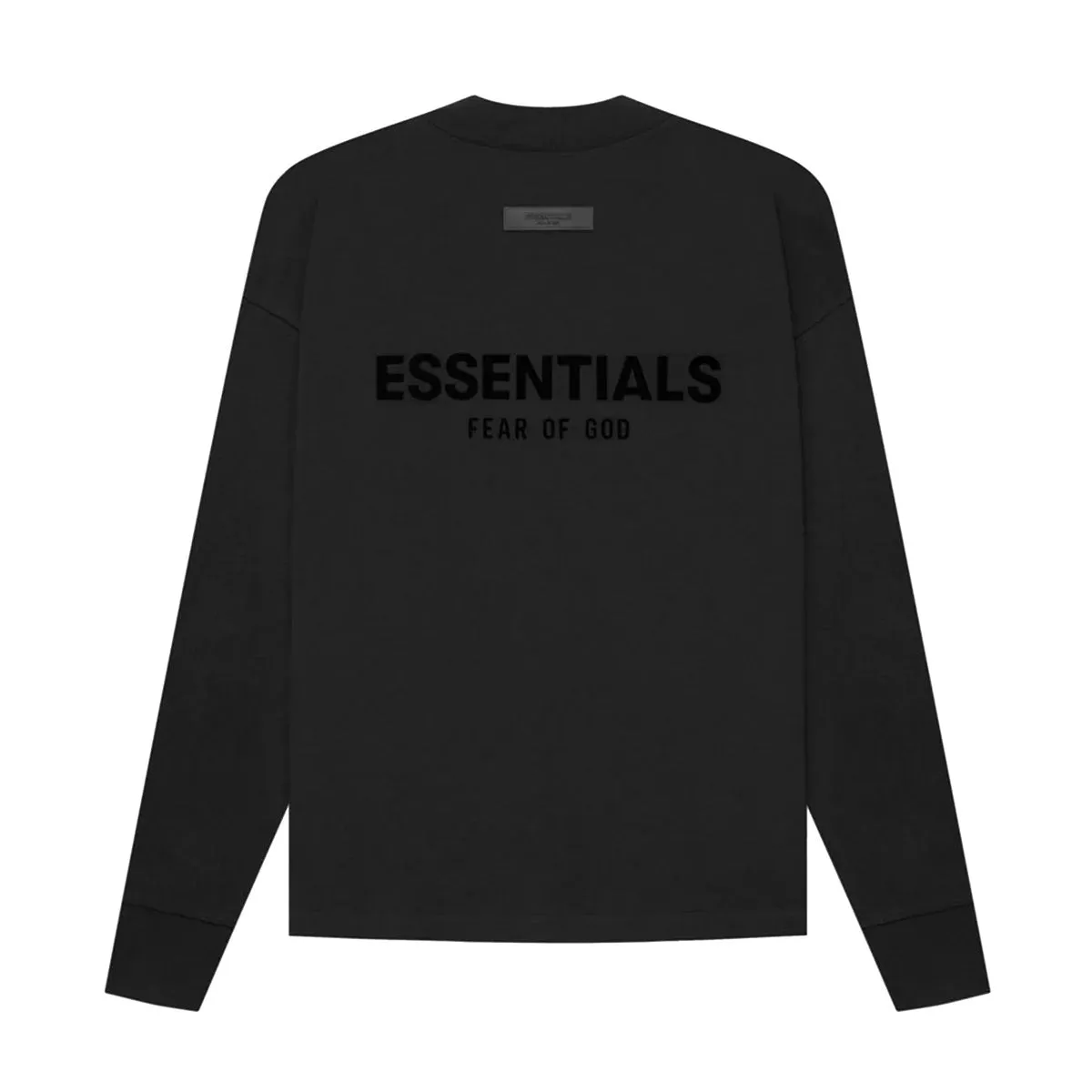 FEAR OF GOD Essentials Felt Logo Long Sleeve Tee Black