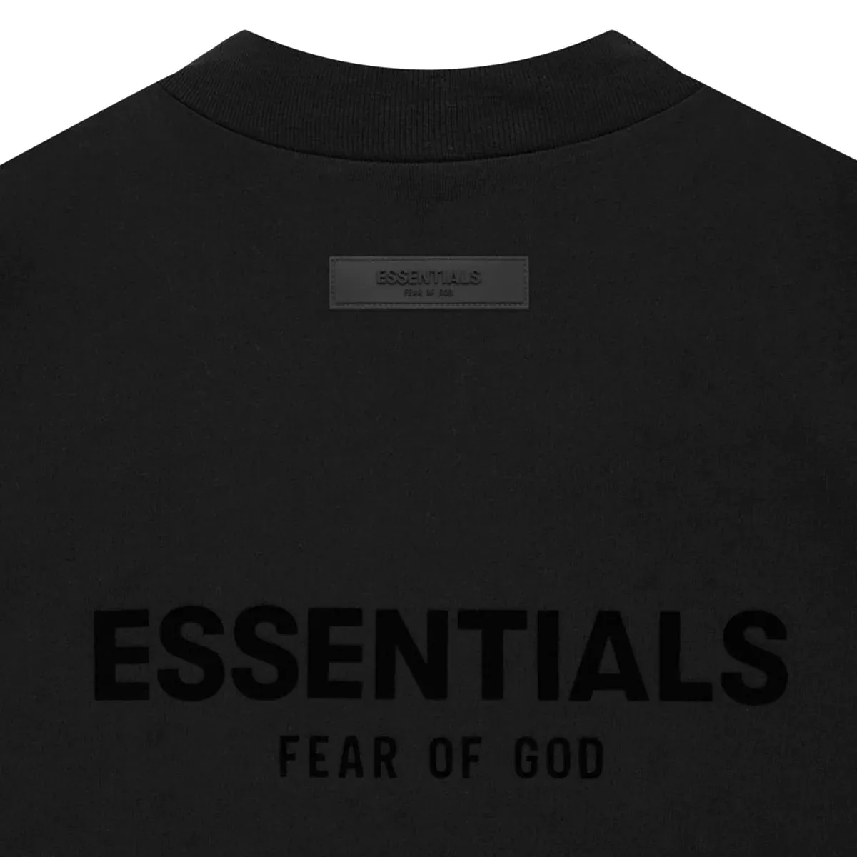 FEAR OF GOD Essentials Felt Logo Long Sleeve Tee Black