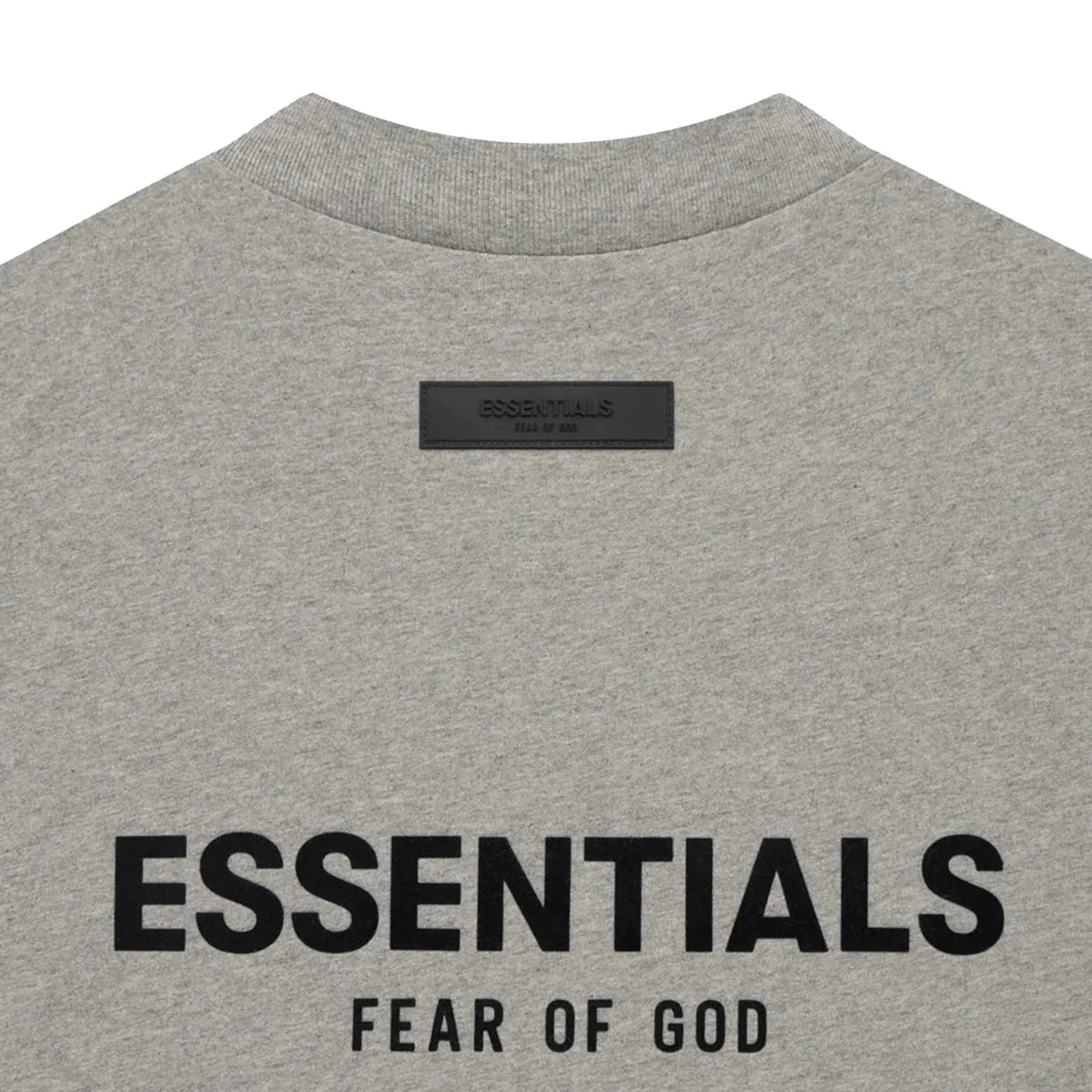 FEAR OF GOD Essentials Felt Logo Long Sleeve Tee Dark Oatmeal