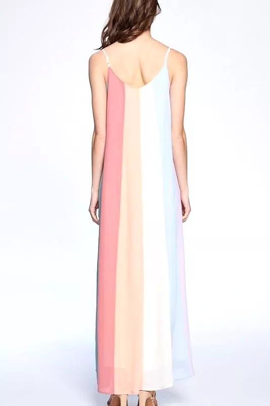 France colorblock maxi dress