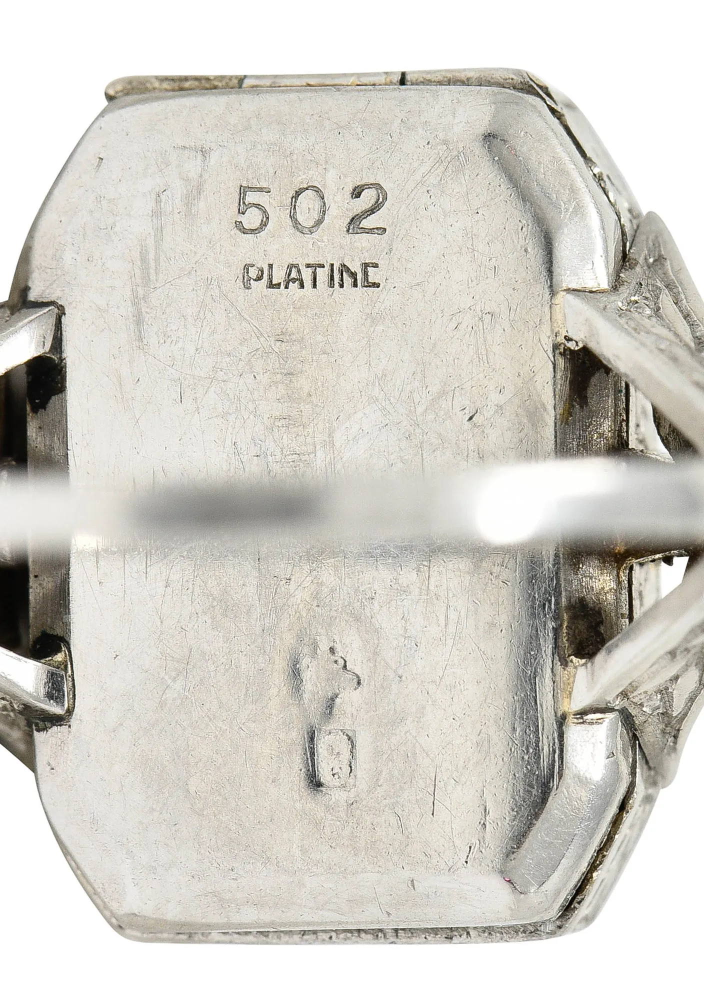 French 1930's Art Deco Diamond Platinum Watch Ring