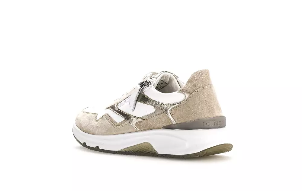 GABOR Cream & White Rolling Soft Trainer 89655