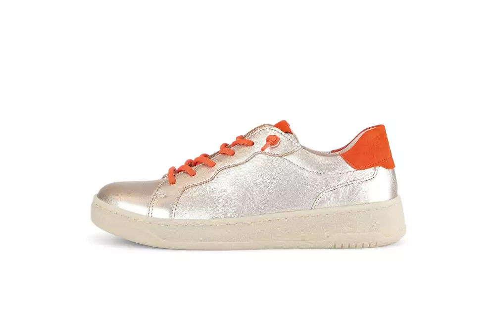 GABOR Gold & Orange Leather Trainer 34262