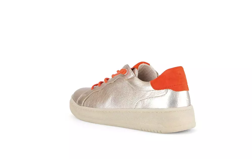 GABOR Gold & Orange Leather Trainer 34262