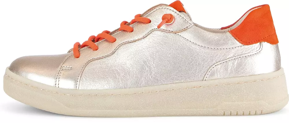 GABOR Gold & Orange Leather Trainer 34262