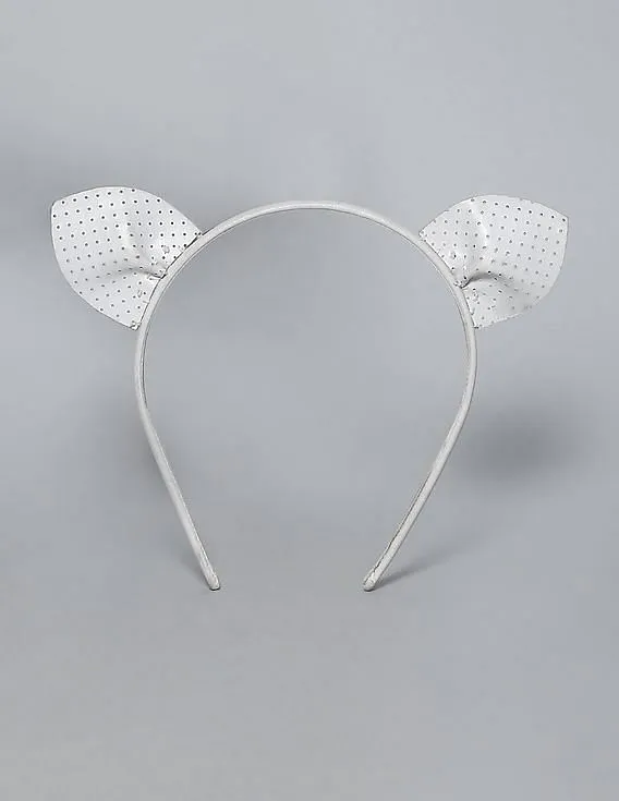 GAP Girls White Perforated Cat Headband