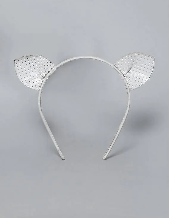 GAP Girls White Perforated Cat Headband