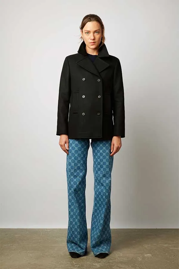 Gerard Darel LAOURA VIRGIN WOOL SHORT PEA JACKET