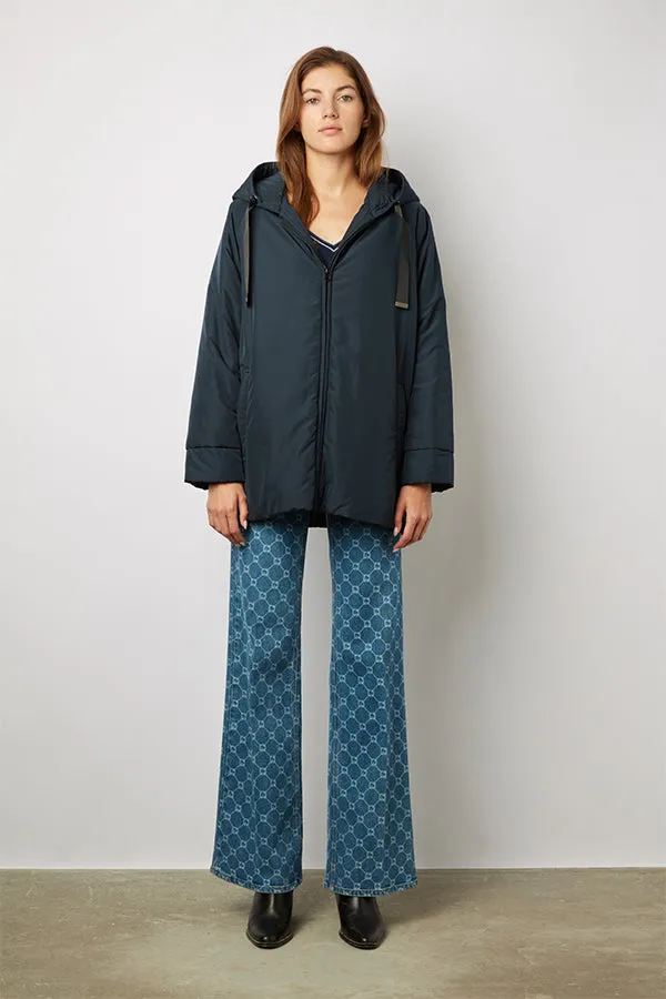 Gerard Darel SANDY INK SHORT HOODED PUFFER JACKET