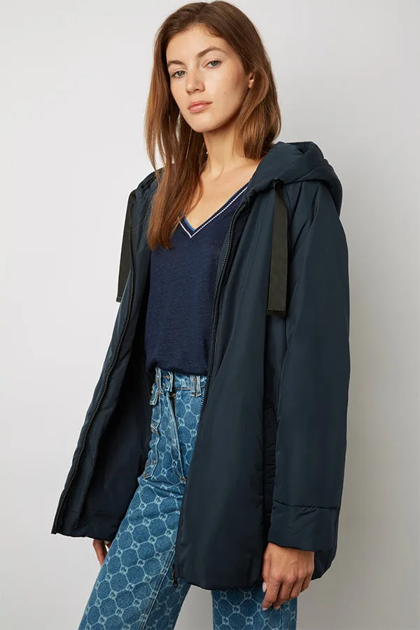 Gerard Darel SANDY INK SHORT HOODED PUFFER JACKET