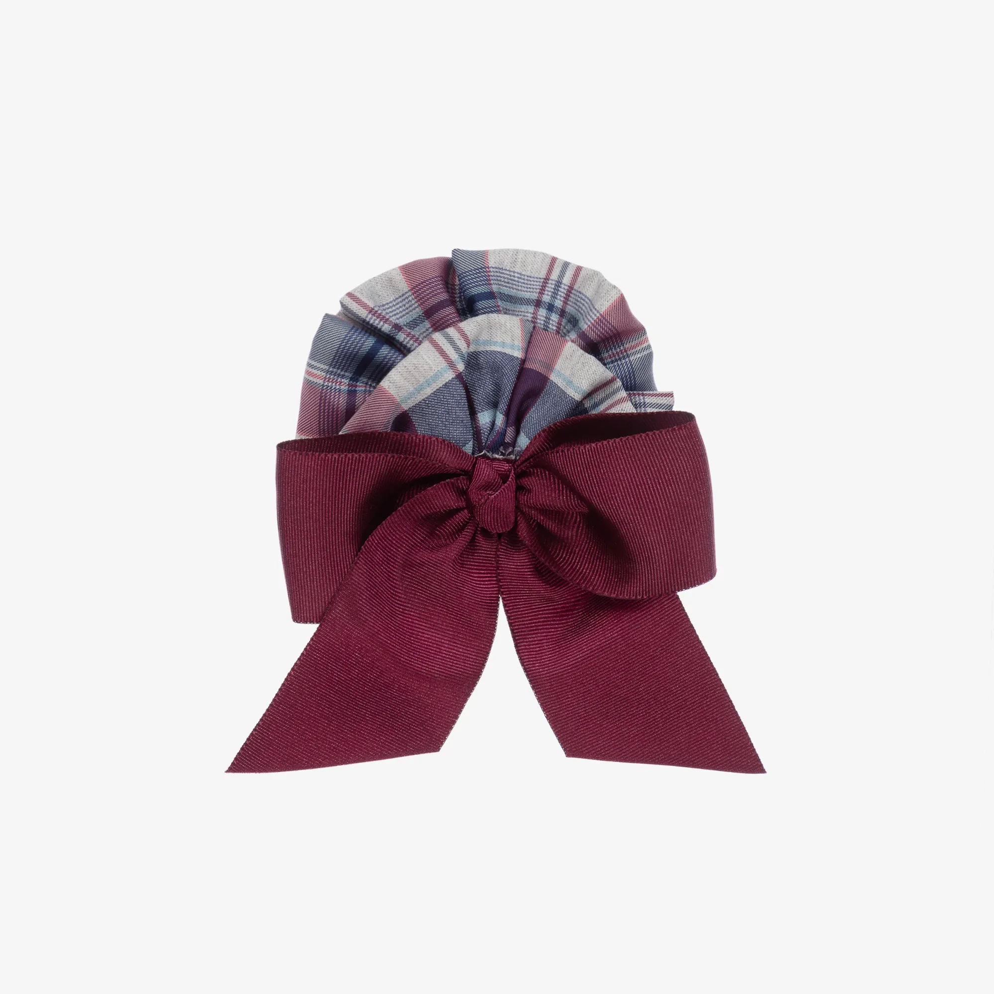 Girls Blue & Red Tartan Hair Clip (10cm)