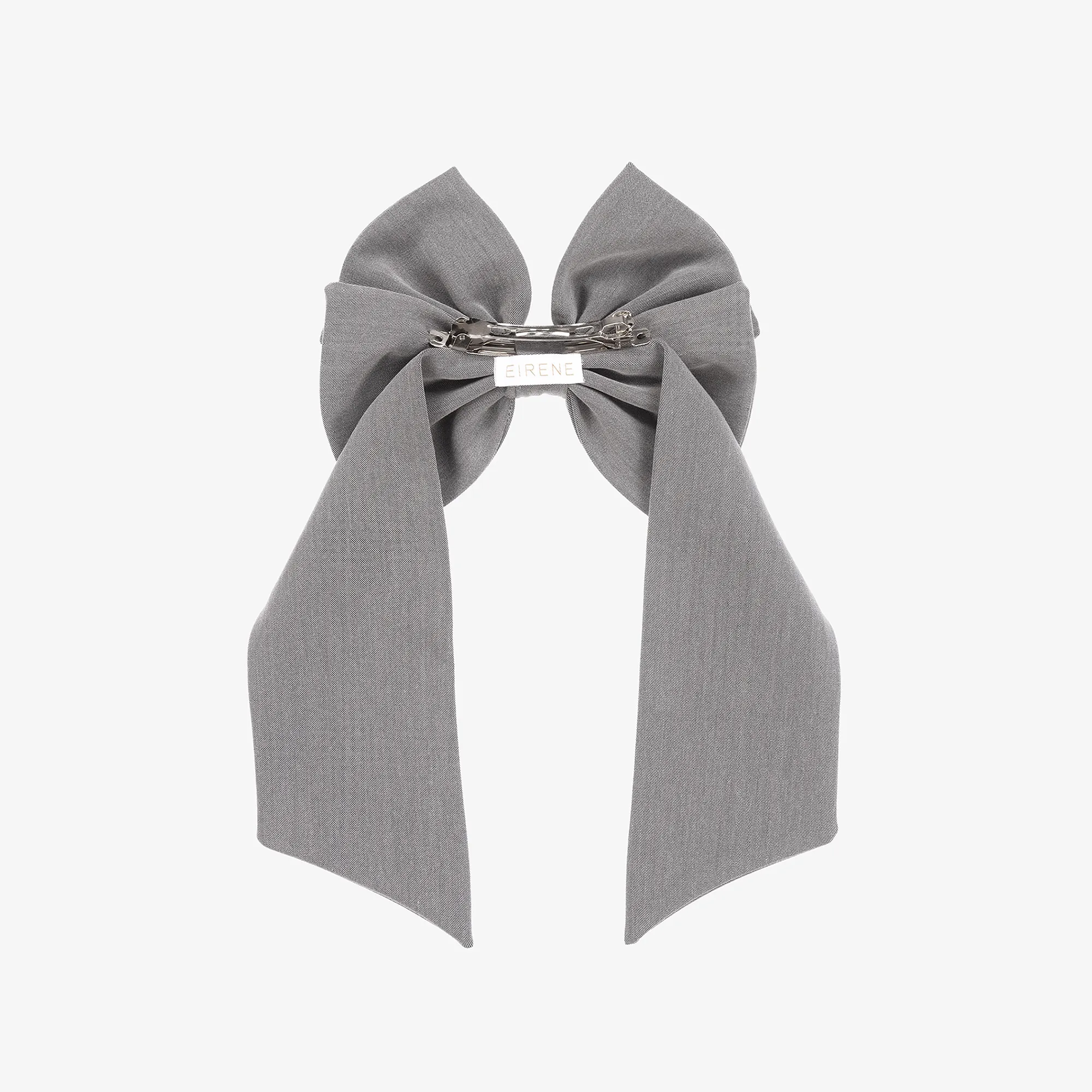 Girls Grey Bow Hair Clip (16cm)