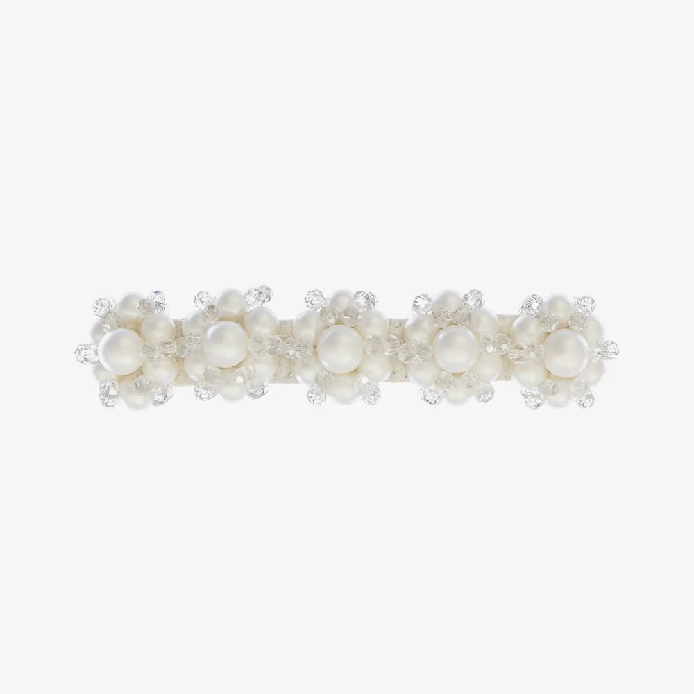 Girls Pearl & Crystal Hair Clip (9cm)