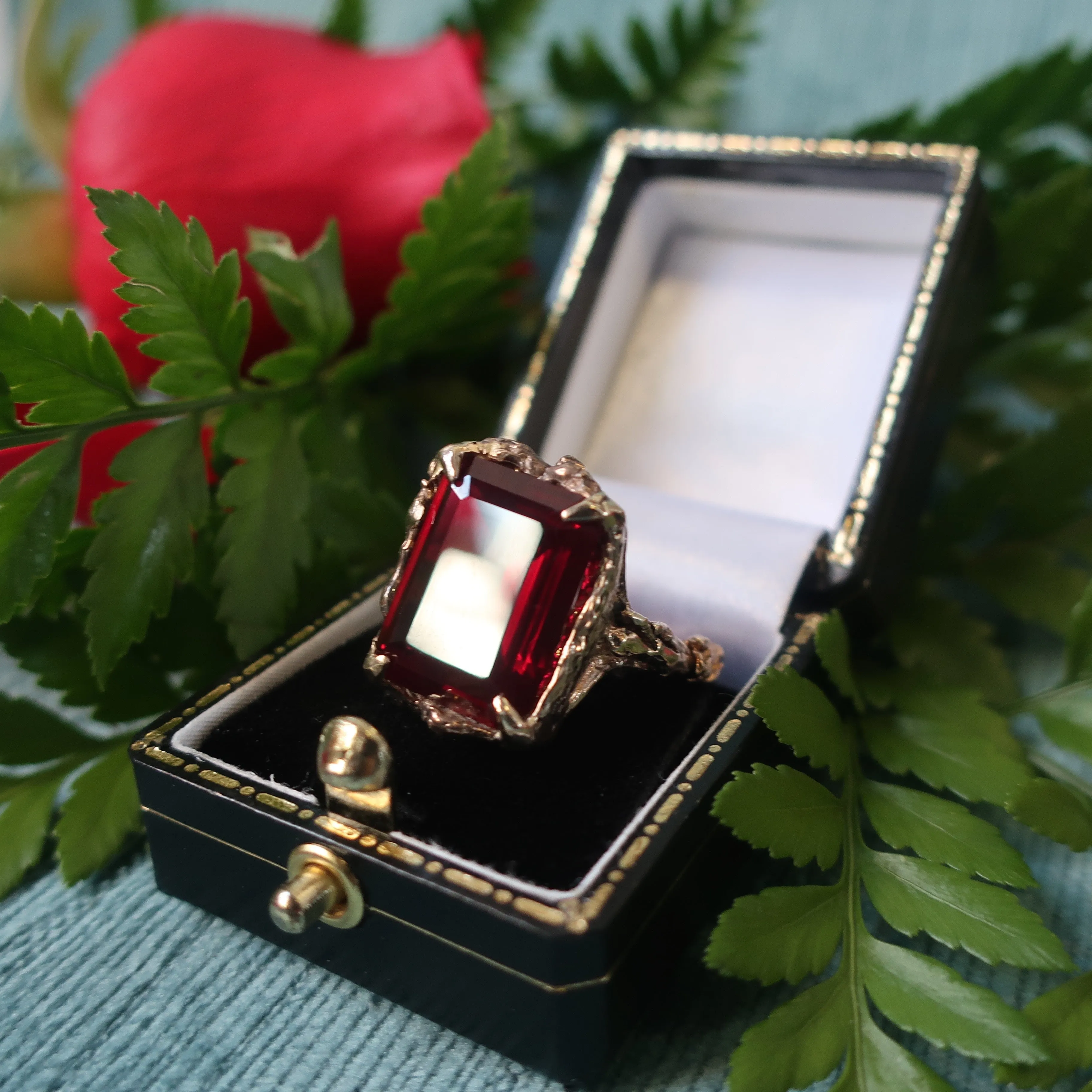 Gold Garnet Cocktail Ring