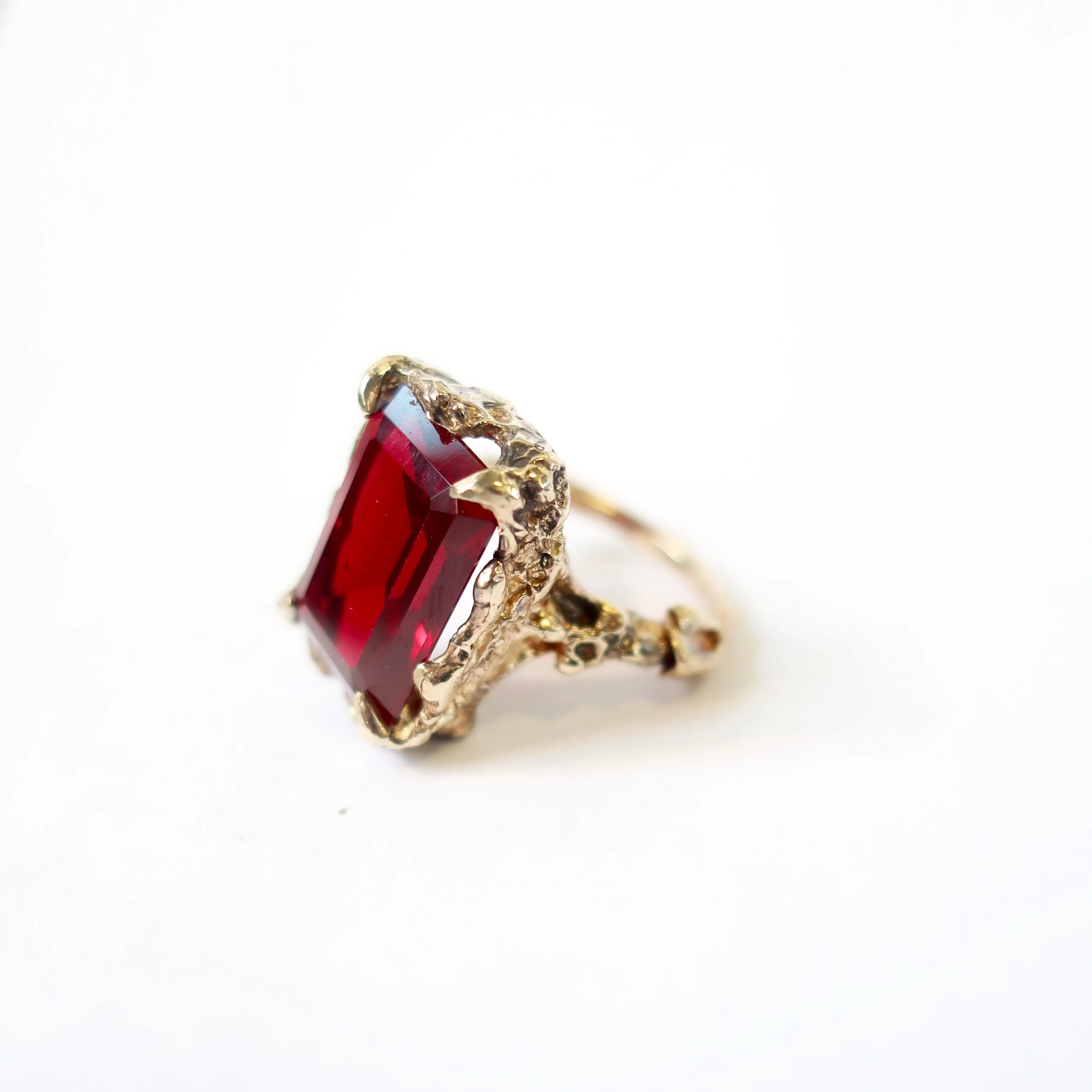 Gold Garnet Cocktail Ring