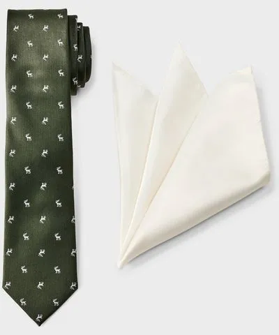 Goodfellow & Co Men's Tie & Hankie Accessories Set - Goodfellow & Co™ Green/Cream One