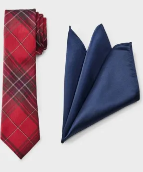 Goodfellow & Co Men's Tie & Hankie Accessories Set - Goodfellow & Co™ Red/Navy Blue One